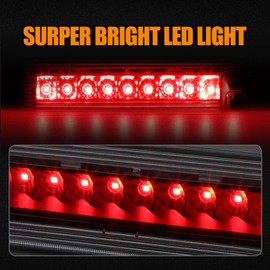 Cxdar Third 3rd Brake Light LED for 2007-2012 Dodge Nitro, High Mount Rear Brake Lights Assembly for 07-12 Dodge Nitro, Waterproof Center Cab Lamp Stop Light (Black)