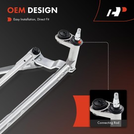 A-Premium Front Windshield Wiper Transmission Linkage Assembly Compatible with Volkswagen Vehicles - Jetta 2005/2007-2014, Golf 2010-2014, Golf R 2012-2013, Eos, GTI, R32, Rabbit
