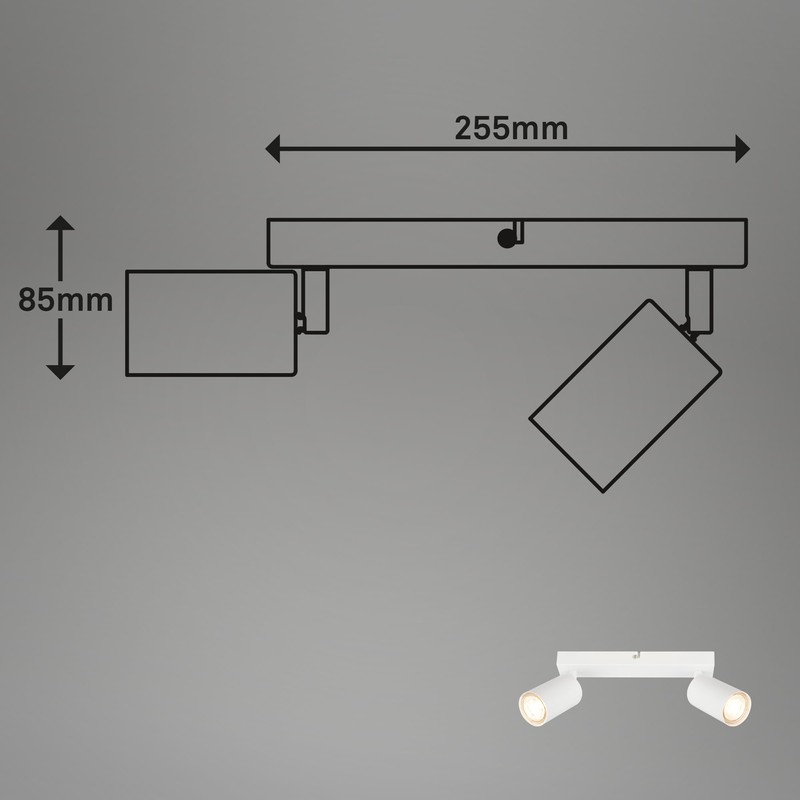 BRILONER - Swivelling Ceiling Light GU10 Socket Max 9W Ceiling