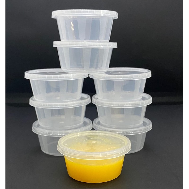 2oz Round Plastic Food Containers Lids Deli Pot or Sauce