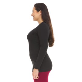 Thermajane Thermal Shirts for Women Long Sleeve Winter Tops Thermal Undershirt for Women (Black, Medium)