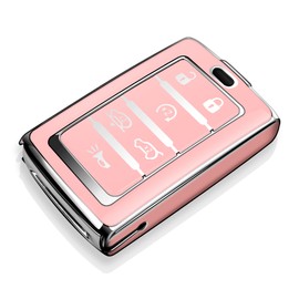 Tukellen for Jeep Key Fob Cover Soft TPU Full Protection Key Case Compatible with 2021-2025 Grand Cherokee L Grand Wagoneer Key Shell (Chalk Pink, 6 Buttons)