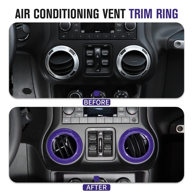 4PCS Center Console Dash Air Conditioner Vent Cover Trim Interior