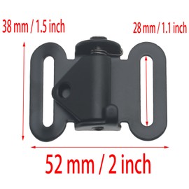 GWYAN 2 Pcs Black Non-slip Buckle Cam Buckle Quick Adjust Spring Suitable for Luggage, Backpacks, Handbags, Shoulder Bag Straps