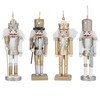 Gisela Graham Gold and Silver Wooden Nutcracker Decorations 14 Centimetre