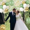 Sage Green and Gold Balloons, 60Pcs 12Inch Sage Green White