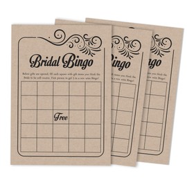 Inkdotpot 50 Fill In Style Kraft Bingo Game Cards For Bridal Wedding Shower Bachelorette Party Bulk Blank Square Fill In Gift Ideas