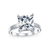 Bling Jewelry Sterling Silver CZ Princess Cut Solitaire Engagement Ring