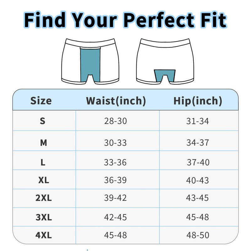 ShieldEase Washable Incontinence Boxer Briefs for Men - Cotton Urinary