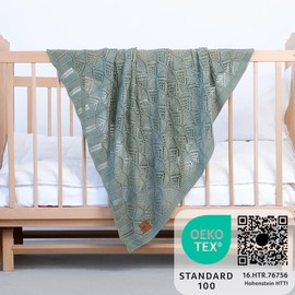 Little Dedi Baby Blankets Girl/Boy 100% Lyocell Tencel™ 30"x40" Green-Hypoallergenic, Oekotex 100 Class 1, Thermal Regulating, Soft Neutral Knit Toddler Baby Blanket-Swaddle-Receiving Blanket