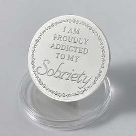 5 Year Sobriety Coin - Short-Haired Woman HA AA Medallions and Sobriety Chips AA Coins - Ideal Alcoholics Anonymous Sobriety Gifts for Women Celebrating Recovery and Strength