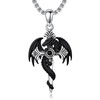 Lypic Gothic Dragon Sword Necklace for Men Women 925 Sterling