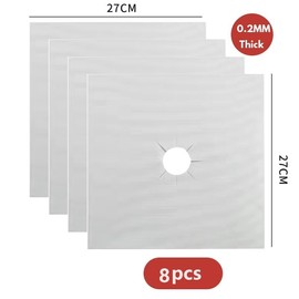 T Tersely 8-Pack Reusable Non-Stick Foil Gas Hob Range Stove Top Burner Protectors Liner Cover (0.2MM), Stove Burner Covers,Gas Stove Cover Stovetop Protector,Cooktop Stove Top Cover, Easy to Clean
