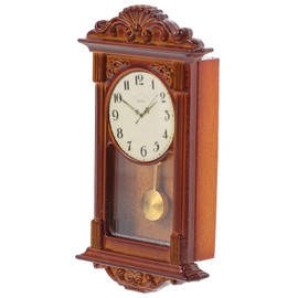 KICHOUSE Mini Grandfather Clock Toys Models Retro Decor Furniture Miniature Accessory Clock Figurine Mini House Decor Decorative Mini Clock Vintage Wooden Wall Clock