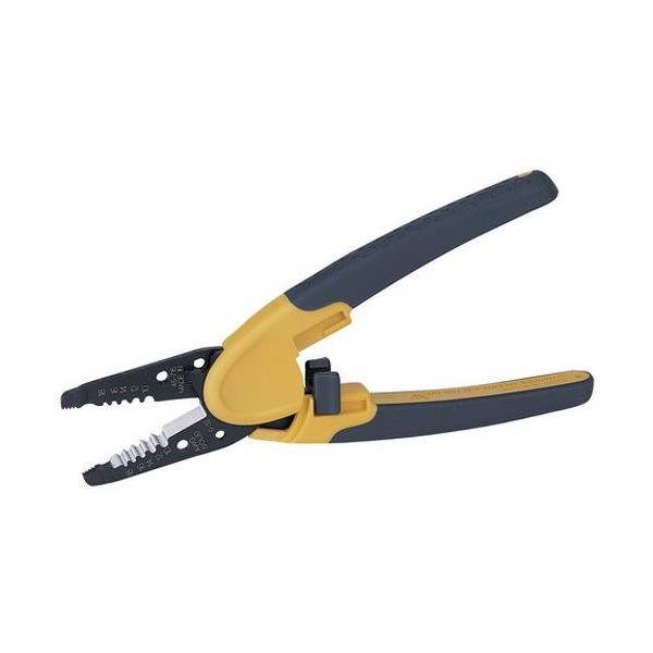 Ideal Electrical 45-716 Kinetic Super T-Stripper - 14-24 AWG Solid, 16-26 AWG Stranded, Wire Stripper w/Thumb Rest, Plier Nose, Slide Lock, Textured Grips