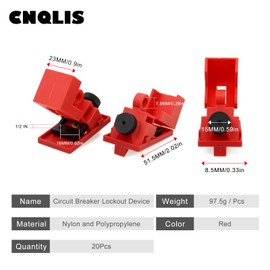 CNQLIS Circuit Breaker Lockout Device,20Pcs for 120/277 Clamp-on Electrical Single Pole Breaker Lock Out Tag Out Kit, Medium