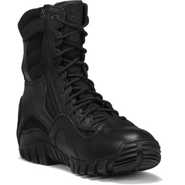 TACTICAL RESEARCH TR Khyber TR960Z WP 8 Inch Tactical Boots for Men with Zipper - Lightweight Waterproof Black Leather Designed for Police and EMS with Vibram Traction Outsole, Black - 11 W