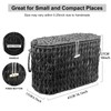 Coeusy Black Toilet Paper Basket with Lid,Wicker Toilet Paper Storage