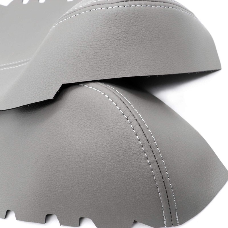 SecosAutoparts Front Door Panel Armrest Cover Leather Gray Compatible with