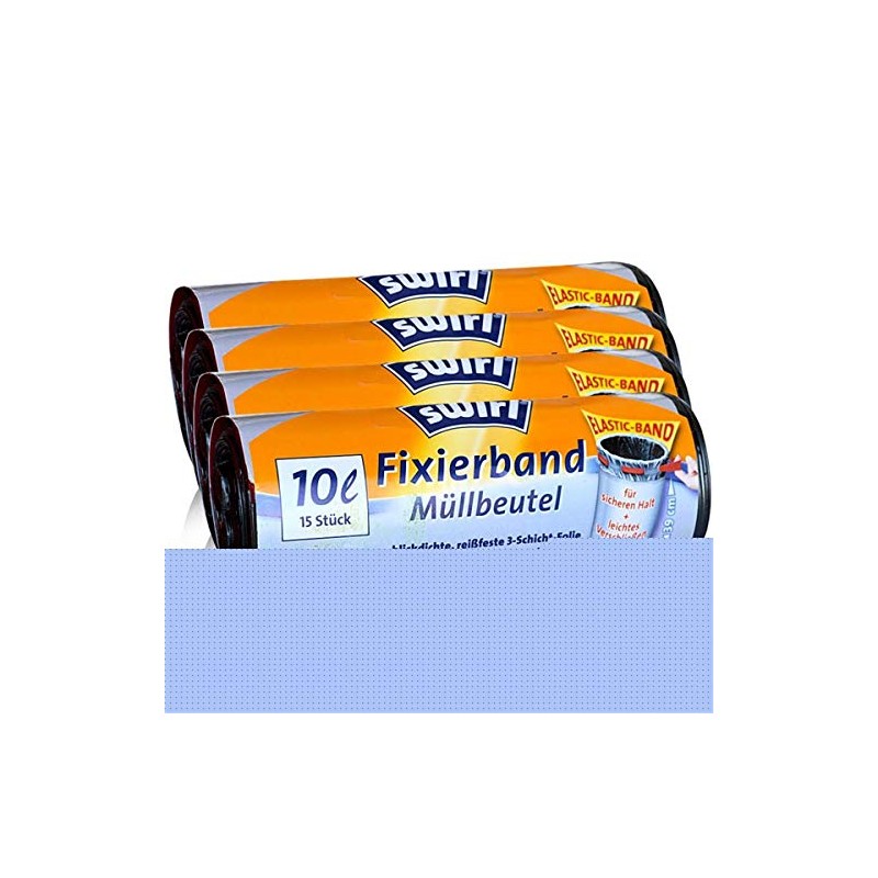 4x Swirl Fixing Tape Bin Liners 10L (Pack of 15)