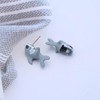 Cimenexe Bohemian Acrylic Shark Stud Earrings Gray Clay Shark Earrings
