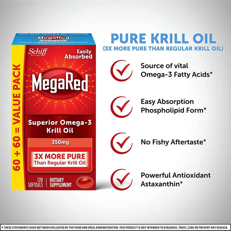 MegaRed Krill Oil 350mg Omega 3 Supplement with EPA, DHA,