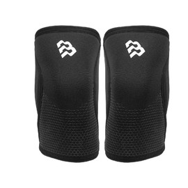 BLOR Knee Pads 2.0, Black, 5 | 7 mm, Ideal for Powerlifting in Neopreme | Plain with Compression | Weightlifting | Ideal for Strength Training and Cross Training (5 mm, M)
