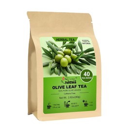 FullChea - Olive Leaf Tea, 40 Teabags - Premium Dried Olive Leaves - Non-GMO - Natural Caffeine-Free Herbal Tea - Rich in Antioxidants for Daily Wellness