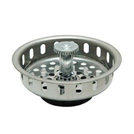 Replacement Basket Strainer for Kitchen Sink Strainers, Stainless Steel, Rubber Flat Bottom - By Plumb USA