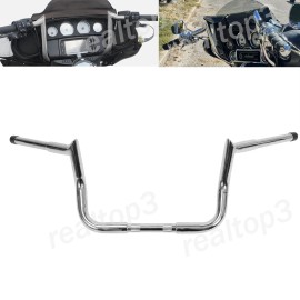 vool2807 10" Silver Meat Hook Monkey Bar Ape Hangers Handlebar For Harley Bagger Touring