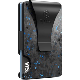 PIRNA Carbon Fibre Slim Wallet with RFID Blocking | Men's Card Holder | Mini Wallet Men | Card Wallet | Men's Slim Credit Card Holder | Carbon Wallet, 04. Carbon Blue, Minimalist