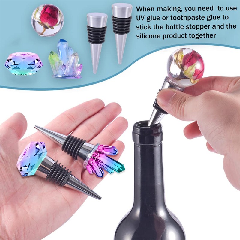 Voyyphixa 3 Pcs Resin Wine Stopper Molds with 4 Stopper,