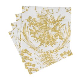 Caspari Romantic Toile Gold Cocktail Napkins - 20 Per Package, 2 Packs