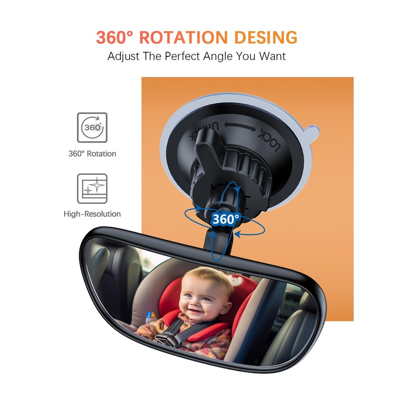 Range Tour Baby Car Mirror on the Front Windshield, 360°