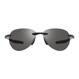 Revo Sunglasses Descend A: Polarized Lens with Rimless Aviator Frame, Black Frame with Graphite Lens