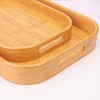 Geytetqi 2 Pack Bamboo Serving Trays with Handles, Rectangular Bamboo