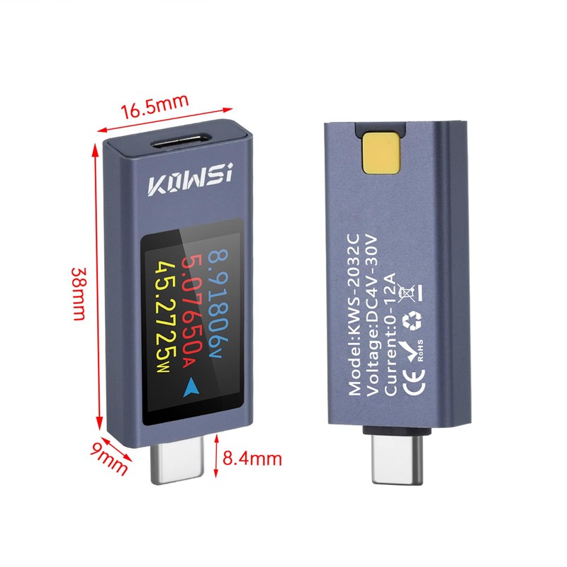 diymore 360W USB C Tester Meter 4-30V 0-12A USB Current