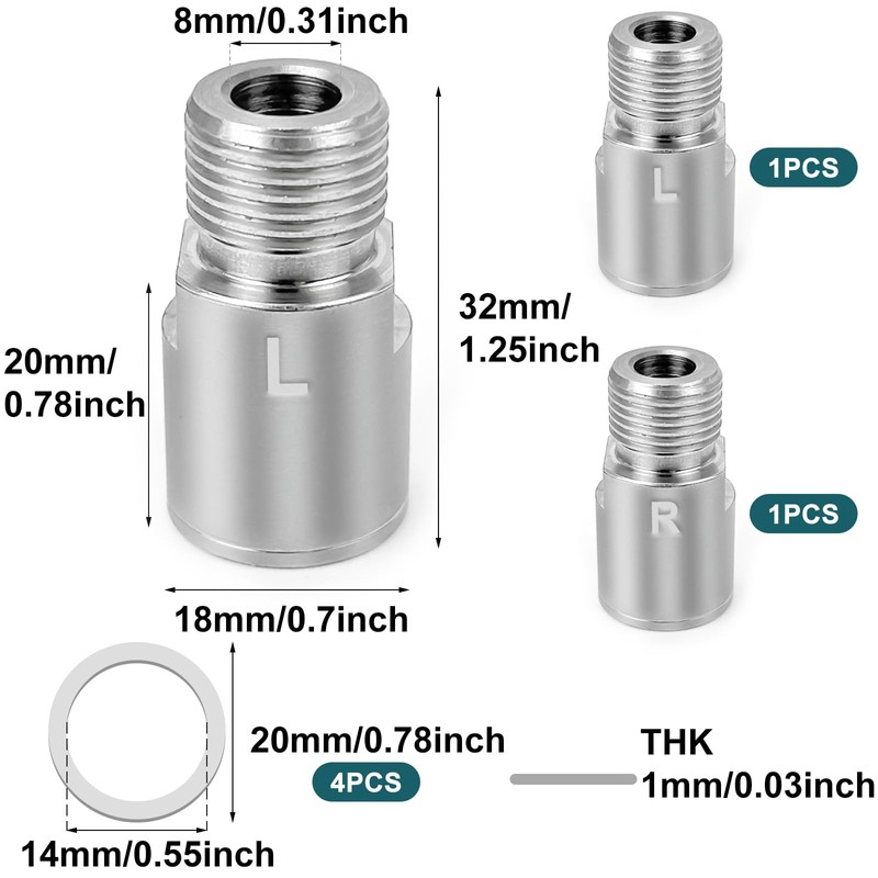 1 Pair Chrome-Molybdenum Steel Bicycle Pedal Extender, Extended Pedal Spacer