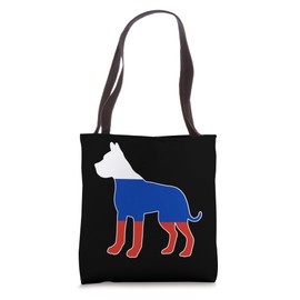 Boxer Silhouette Flag of Russia Tote Bag