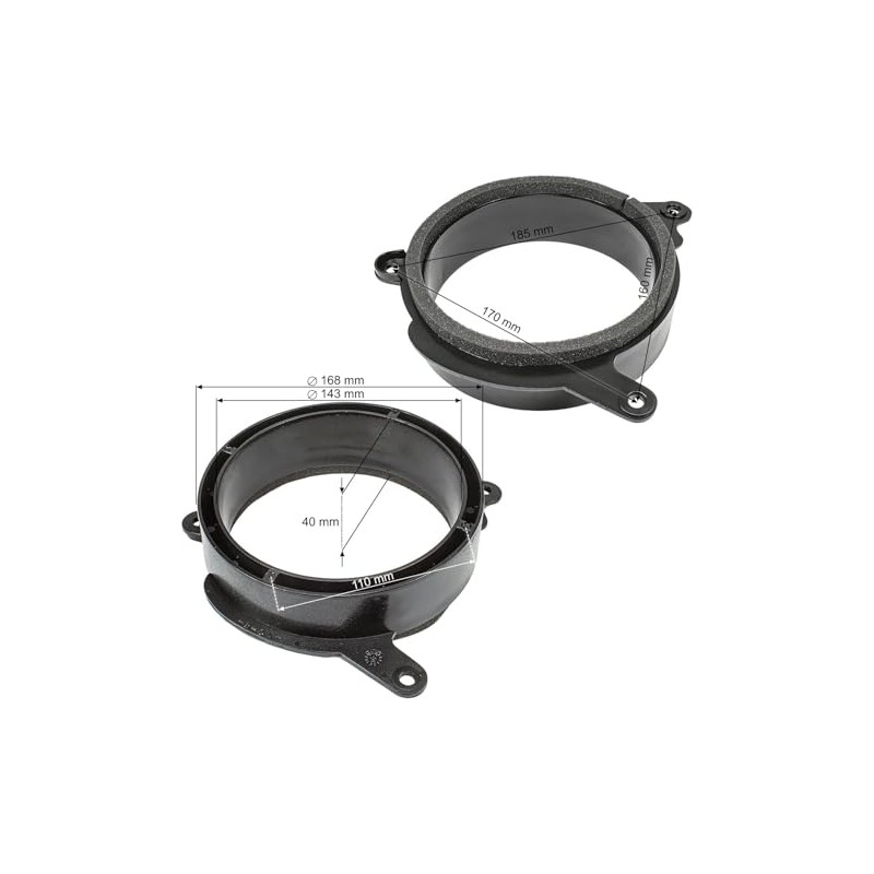 tomzz Audio 2834-005 Speaker Rings Adapter Brackets Compatible with Mercedes