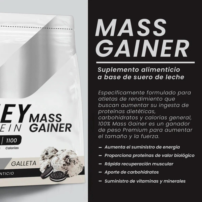 Suplemento Polvo Psn Whey Protein Mass Gainer 27kg Galleta