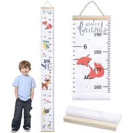 Weegoo Height Chart for Kids Height Wall Chart Hanging Height Measuring Wall Chart for Baby Boys Girls Children Bedroom Nursery Wall Decoration (Animals, 78.7 Inchx7.87 Inch)
