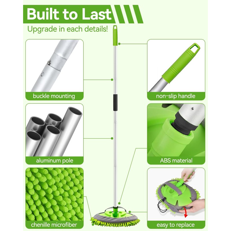 @UTOS 8Pcs Car Wash Kit, 62’’ Car Wash Brush with