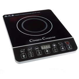 Induction Cooktop - Multifunctional 1800W Electric Stove Top - Hot Plate with Built-In Safety Tools and 10 Power Settings by Classic Cuisine (Black)