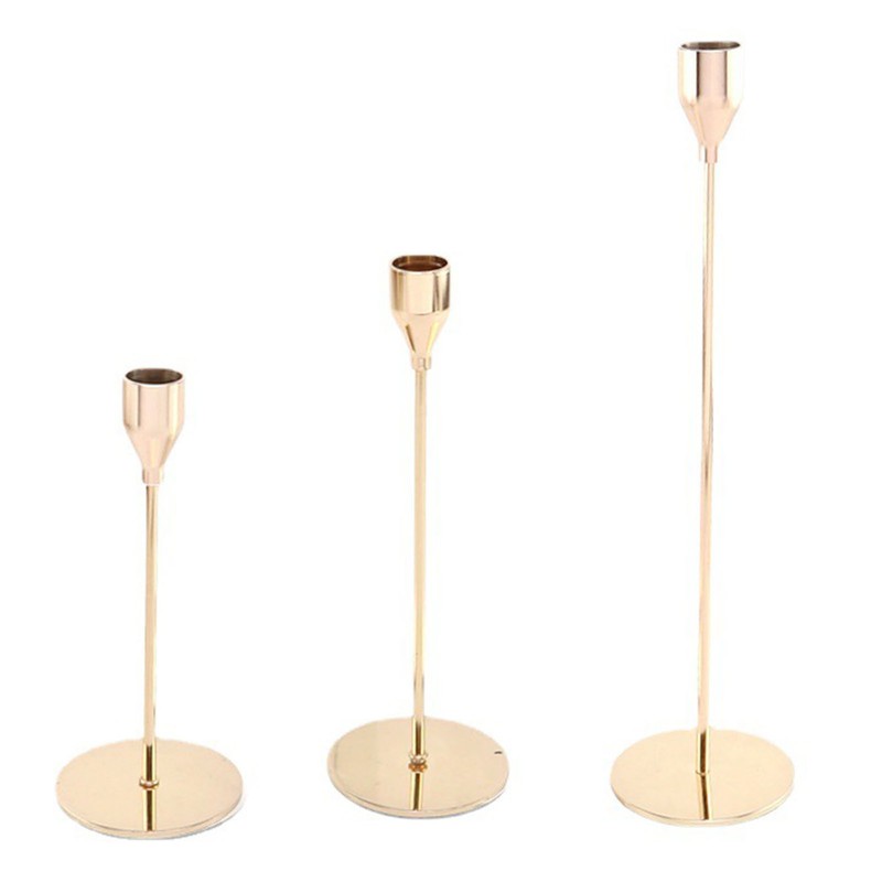 Candle Holders Set of 3 for Taper Candles Decorative Candlestick