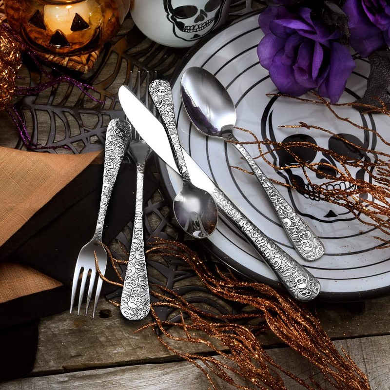 Liberty Tabletop Calavera (Skull) 20 Piece Flatware Set service for