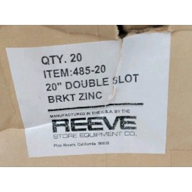 Reeve 485-20, 20in 485 Series Double Slotted Shelf Bracket, Zinc
