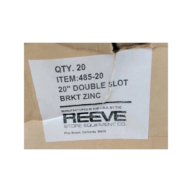 Reeve 485-20, 20in 485 Series Double Slotted Shelf Bracket, Zinc