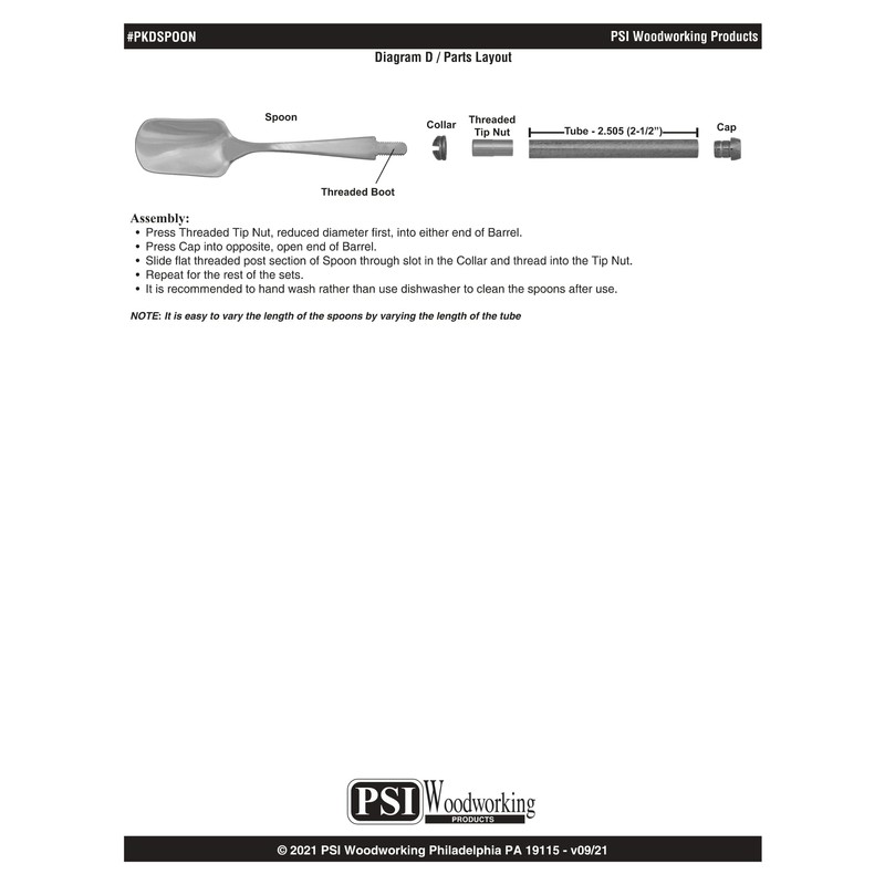 Penn State Industries PKDSPOON Dessert Spoon Kit Woodturning Project (Set