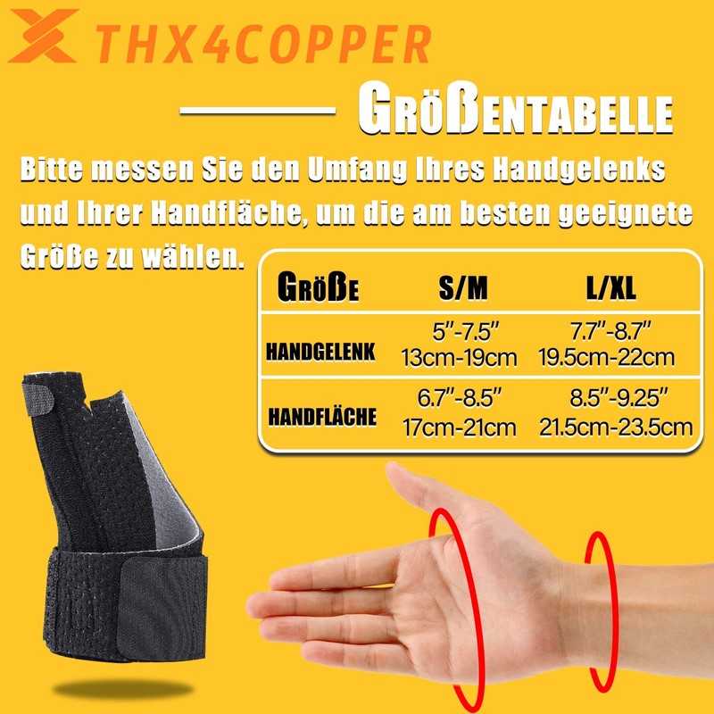 Thx4COPPER Reversible Thumb Splint and Wrist Stabiliser for Relieving Stress